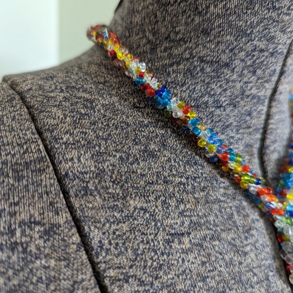 Hand Beaded Assemblage Necklace - image 4